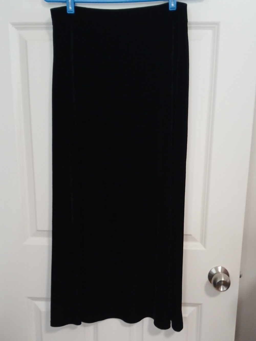Classic Black Velvet Velour Maxi Skirt Medium Petite